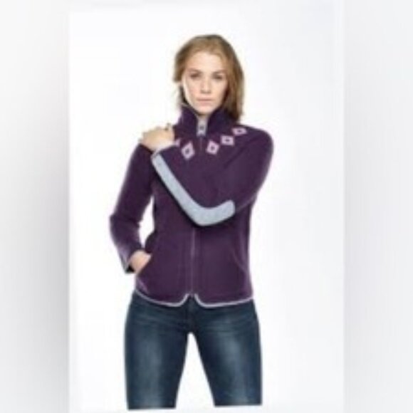 J. Davidsson Purple Women's Small Icelandic Wool Nordic Zip Up Cardigan Sweater - Picture 1 of 14